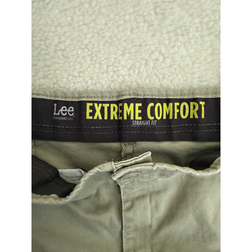 Lee Extreme Comfort Mens 36x34 Green Regular Fit Stretch Chino Pants 104273520 - Picture 3 of 10